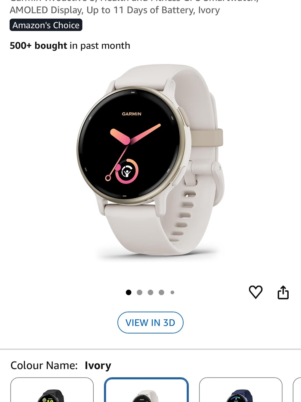 Garmin Vivoactive 5 Smartwatch - Ivory and Gold Accent